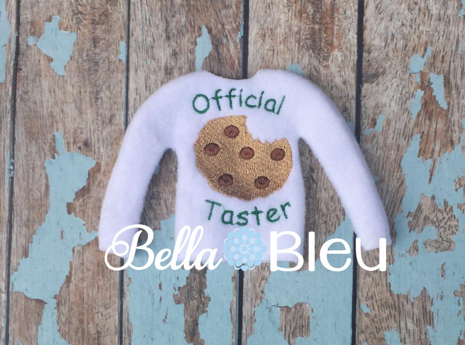 ITH In The Hoop Elf Official Cookie Tester Sweater Shirt Embroidery Design