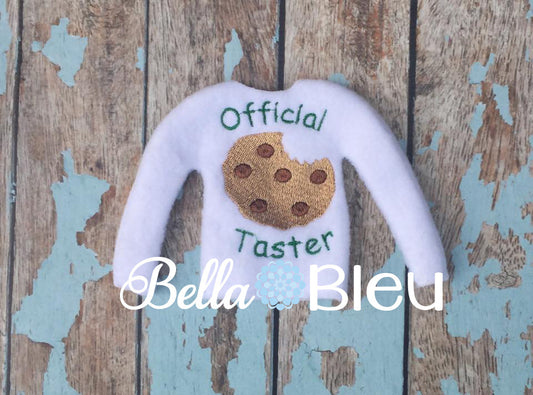 ITH In The Hoop Elf Official Cookie Tester Sweater Shirt Embroidery Design