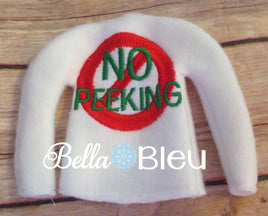 ITH  Elf  No Peeking Christmas Sweater Shirt Machine Embroidery design