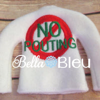 ITH In The Hoop Elf "NO Pouting" Christmas Sweater Shirt Machine Embroidery Design