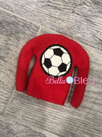 Soccer Elf sweater shirt in the hoop machine embroidery design
