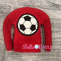Soccer Elf sweater shirt in the hoop machine embroidery design