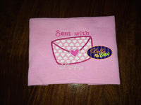 Sending all your love Envelope Valentine Applique Embroidery Designs Design Monogram