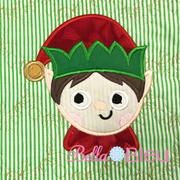 Christmas Ernie the Elf Face Machine Embroidery Applique Design