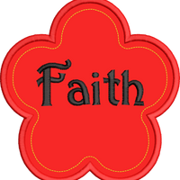 Faith Flower Religious Machine Applique Embroidery Design