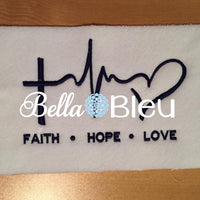 EKG Faith Hop Love Embroidery Design