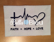 EKG Faith Hop Love Embroidery Design