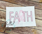 Faith Ribbon Cancer Awareness Sketchy Motif fill
