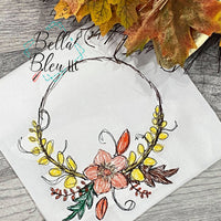 Fall Floral Wreath Scribble Sketchy