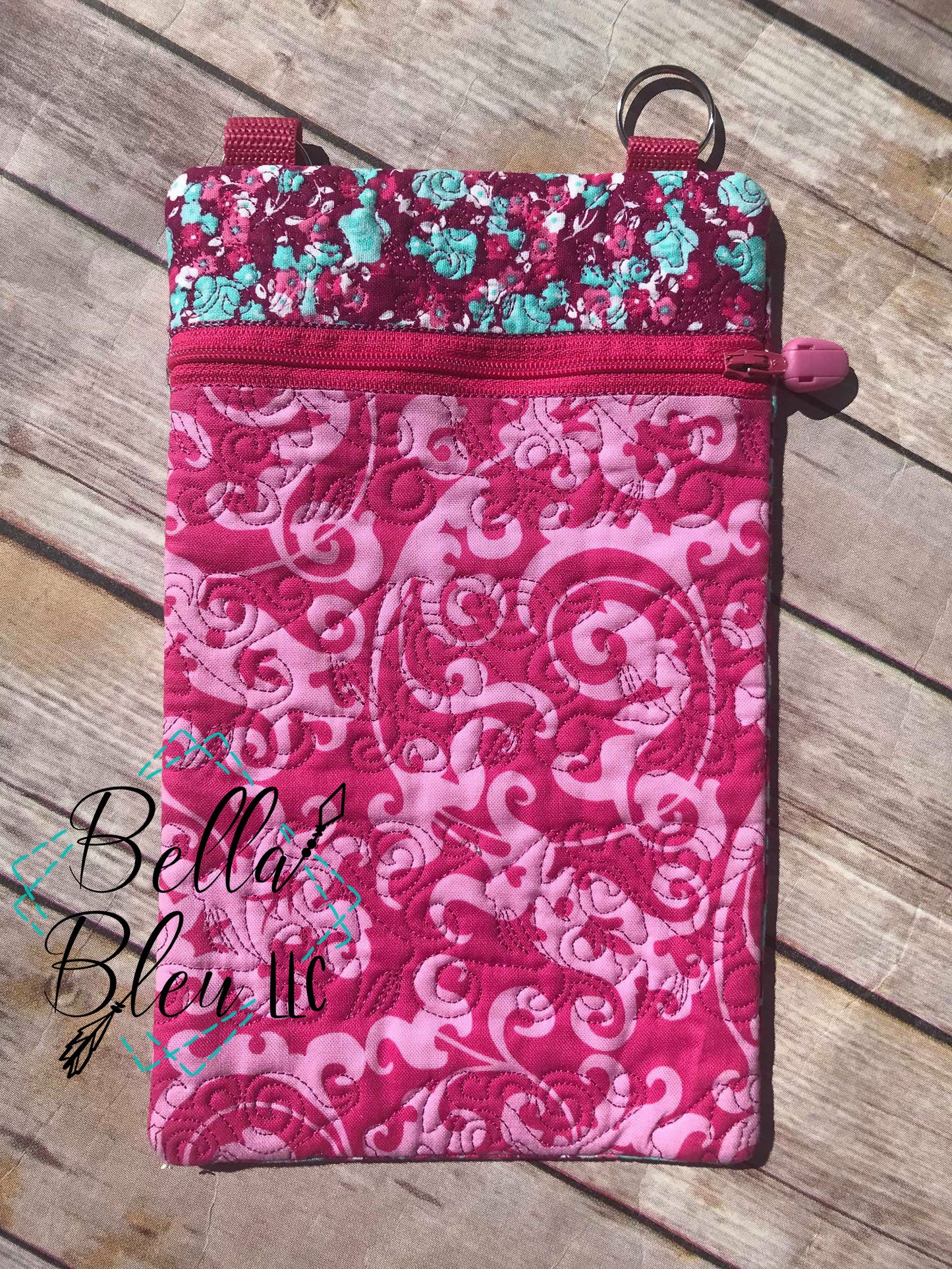 ITH In the Hoop Fish Quilt Stipple Purse 5x7  machine embroidery design zipper bag