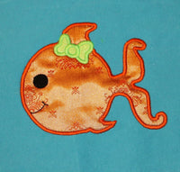 Goldfish Fish machine applique embroidery design| Bella Bleu Embroidery