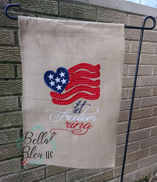 Heart Flag Applique 4th of July