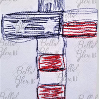 American Flag Cross Scribble