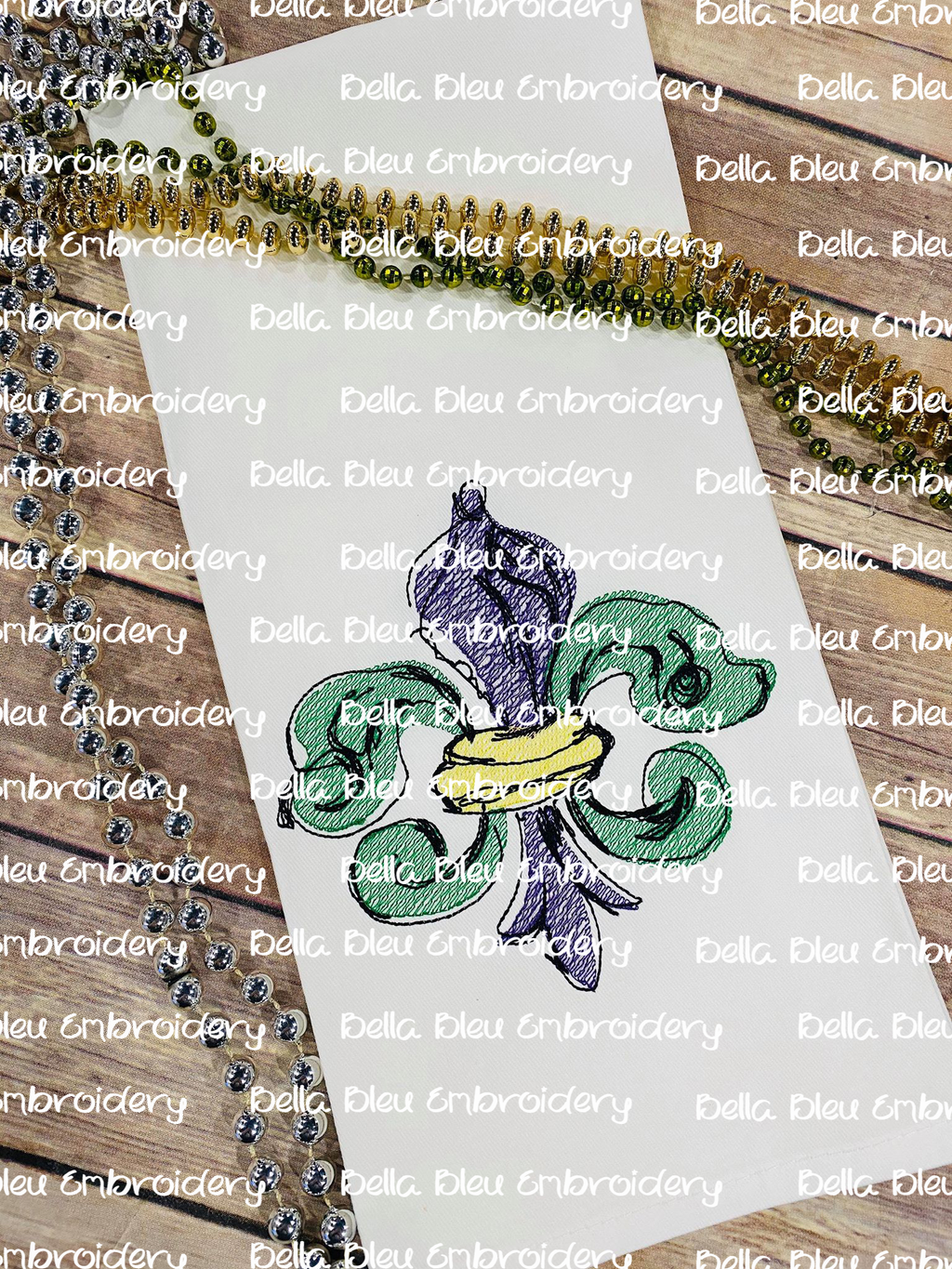 Scribble Sketchy Fleur de Lis
