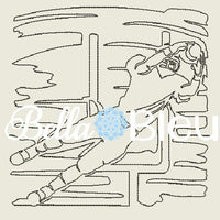 Football Player quick stitch quilting redwork machine embroidery design