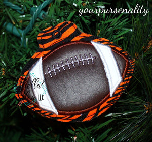 ITH Christmas Football Ornament Machine Applique Embroidery