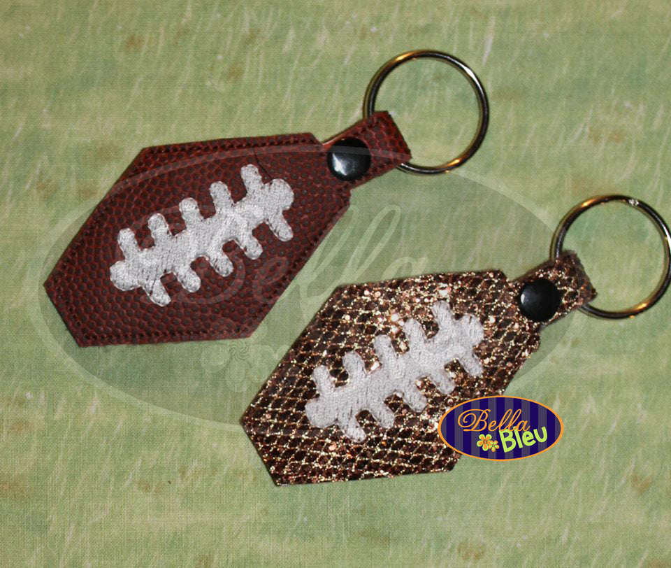 ITH in the hoop Football key fob machine embroidery design