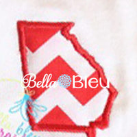 Georgia State Applique Embroidery Design Monogram