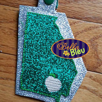 ITH in the hoop State of Georgia Key fob luggage tag machine embroidery design
