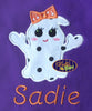 Halloween Ghost Girl with Bow Machine Applique Embroidery Design