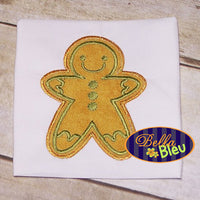 Christmas GingerBread Man Cookie Machine Applique Embroidery Design