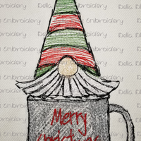 Merry Christmas Gnome Scribble