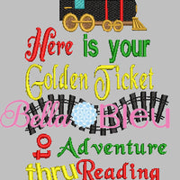 Inspired Polar Express Reading Pillow Golden Ticket Reading Adventure Train Machine Embroidery Design