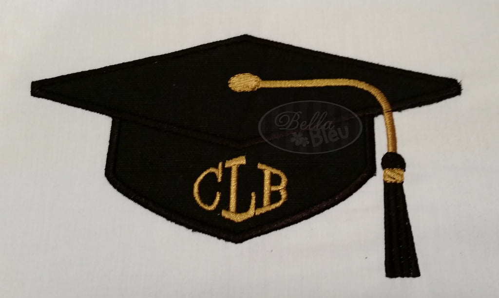 Graduation Cap Hat Applique Machine Embroidery Design