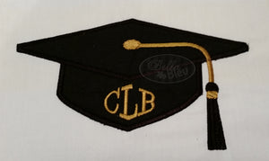 Graduation Cap Hat Applique Machine Embroidery Design