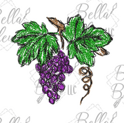 Grapes Bunch Scribble Sketchy