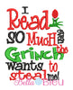 Inspired Grinch Christmas Reading Pillow  Machine Embroidery Design
