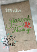 Fall Harvest Blessings machine embroidery design