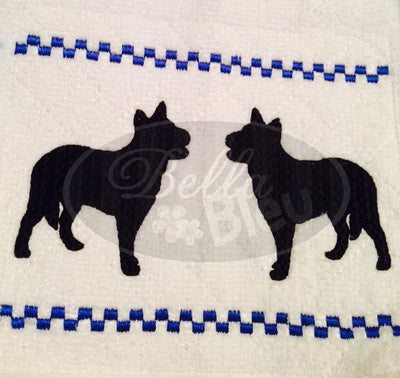 Faux Smocking Australian Blue Healer Dog Machine Embroidery Design