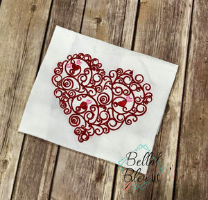 Interlaced Valentine Heart Machine Embroidery Design 6x10