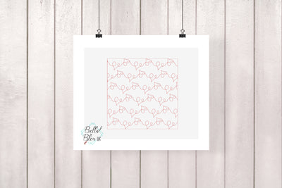 Double Hearts Quilt Stipple Quilting Stitch Machine Embroidery Design ITH