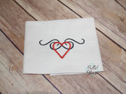 Tattoo Swirl Heart Sign Valentines Day stitch monogram frame 4x4
