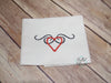 Tattoo Swirl Heart Sign Valentines Day stitch monogram frame 5x7