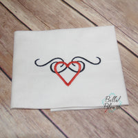 Tattoo Swirl Heart Sign Valentines Day stitch monogram frame 5x7