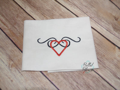 Tattoo Swirl Heart Sign Valentines Day stitch monogram frame 6x10