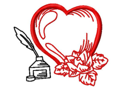 Valentines Heart and Inkwell
