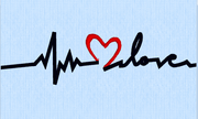 EKG Heartbeat of  love machine embroidery design
