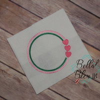 Valentines Circle Frame  Machine Embroidery Monogram circle 8x8