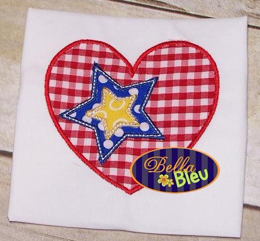 4th Fourth of July Heart with Star