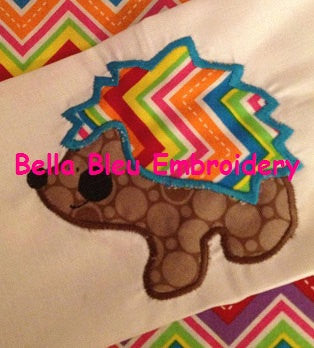 Applique Adorable Hammie the Hedgehog Machine embroidery design 3 sizes