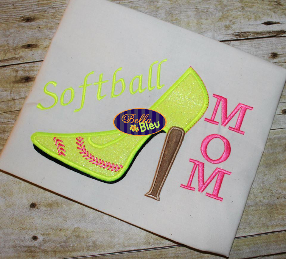 Sexy Baseball Softball Heels Applique Embroidery Designs Design Monogram