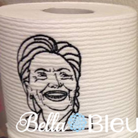 Funny Political Hillary Clinton Toilet Paper Machine Embroidery Design Democrat Embroidery Design