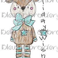 Christmas Reindeer Holiday Wishes Scribble