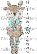 Christmas Reindeer Holiday Wishes Scribble
