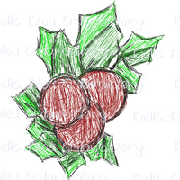 Christmas Holly Scribble