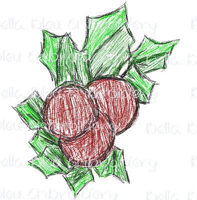Christmas Holly Scribble